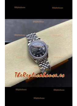Reloj Rolex Superclon Datejust de 31 mm con esfera gris y Jubilee Superclon