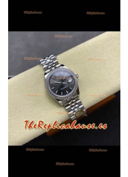 Reloj Rolex Superclon Datejust de 31 mm con esfera gris y Jubilee Superclon