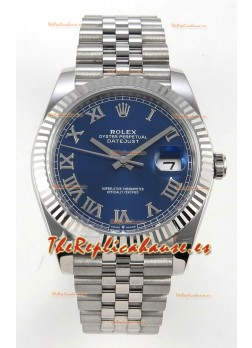 Reloj Datejust Superclon 126334 con esfera azul y números romanos, 41 mm, MVMNT con volante de inercia variable 3235