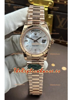 Reloj Rolex Day Date 228236 con esfera de perlas y oro rosa, réplica de alta calidad