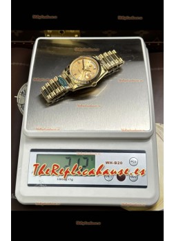 Reloj Rolex Day Date 228238 de oro amarillo con esfera de cristal dorado, superclon