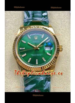 Reloj Rolex Day Date 128238 de oro amarillo con esfera de cristal verde, réplica de alta calidad