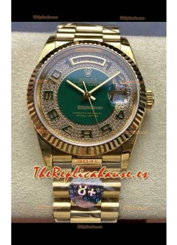 Reloj Rolex Day Date 118238 de oro amarillo con diamantes y esfera, réplica perfecta
