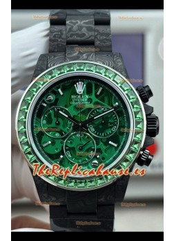 Reloj Rolex Daytona Green "Artisans De Genève - Poetry of Lights" con caja de carbono, réplica exacta