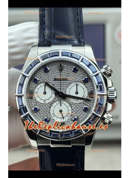 Reloj Rolex Daytona 116589SALV con movimiento libre, esfera de oro blanco y diamantes, superclon