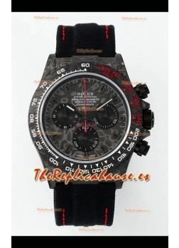 Reloj Rolex Daytona DiW con caja de carbono forjado y correa de nailon negra, réplica de alta calidad