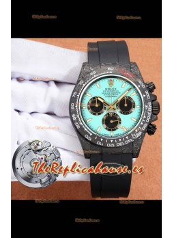 Reloj Rolex Daytona Superclon con caja de carbono forjado y esfera azul Tiffany