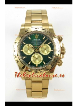 Reloj Rolex Daytona 126508 de oro amarillo con esfera verde, superclon, MVMNT con volante de inercia variable