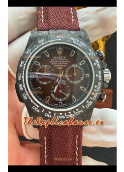 Reloj Rolex Daytona DiW negro con fibra de carbono y esfera marrón, superclon
