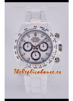 Reloj Rolex Daytona AET de cerámica blanca con movimiento 4130, réplica de alta calidad