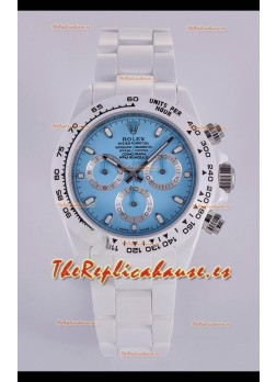 Reloj Rolex Daytona AET de cerámica blanca con esfera azul y movimiento 4130, superclon