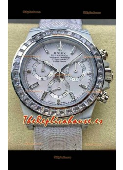 Reloj Rolex Daytona TPT con caja, esfera blanca y correa de nailon, réplica de alta calidad