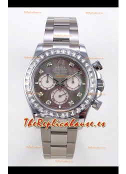 Reloj Rolex Daytona 126599 MVMNT con volante de inercia variable, oro blanco con perlas grises, superclon