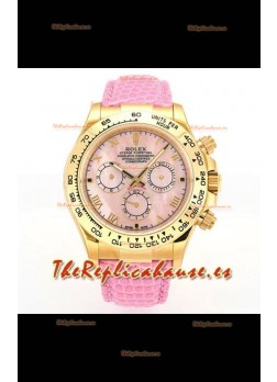 Reloj Rolex Daytona 116568 de oro amarillo con movimiento 4801 y esfera nacarada, réplica de alta calidad