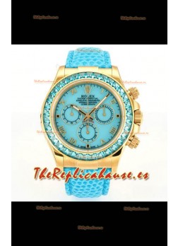 Reloj Rolex Daytona 116568 de oro amarillo, movimiento 4801, zafiros, esfera azul, superclon