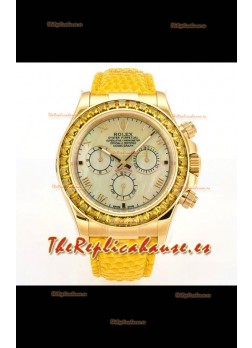 Reloj Rolex Daytona 116568 de oro amarillo, movimiento 4801, zafiros, esfera amarilla, superclon