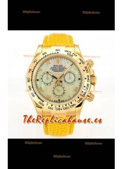 Reloj Rolex Daytona 116568 de oro amarillo con movimiento 4801 y esfera amarilla, réplica de alta calidad
