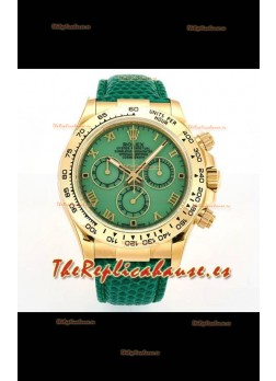 Reloj Rolex Daytona 116568 de oro amarillo con movimiento 4801 y esfera verde, réplica de alta calidad