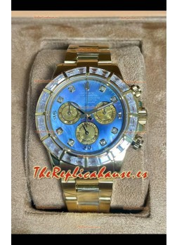 Reloj Rolex Daytona 116568 Superclon de oro amarillo con esfera azul perlada