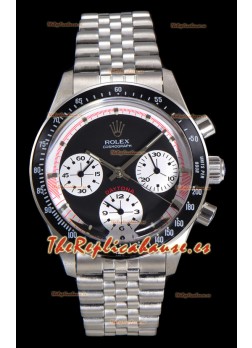 Reloj Rolex Daytona Paul Newman de 37 mm con esfera negra y cuerda manual, réplica de alta calidad