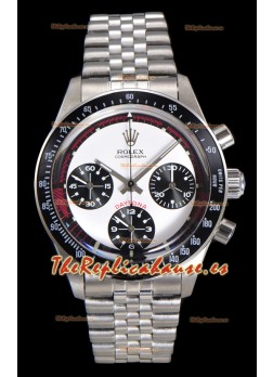 Reloj Rolex Daytona Paul Newman de 37 mm con esfera blanca y cuerda manual, réplica de alta calidad