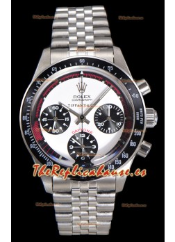 Reloj Rolex Daytona Paul Newman 37MM Tiffany & Co con esfera blanca y cuerda manual, superclon