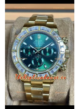 Reloj Rolex Daytona 116568 Superclon de oro amarillo con esfera verde