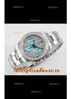 Reloj Rolex Daytona 116519 de acero inoxidable con diamantes y esfera, réplica perfecta