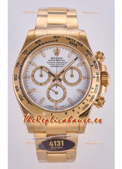 Reloj Rolex Daytona 126508 de oro amarillo con esfera blanca y MVMNT con volante de inercia variable, superclon