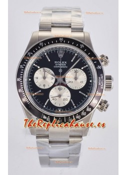 Réplica suiza del Rolex Daytona Paul Newman con esfera negra, modificado a medida con movimiento 4130