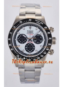 Réplica suiza del Rolex Daytona Paul Newman Label Noir con esfera azul y movimiento 4130 modificado a medida