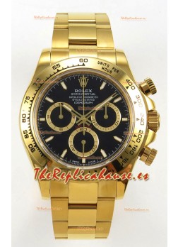 Reloj Rolex Daytona 126508 de oro amarillo con esfera negra y MVMNT con volante de inercia variable, superclon