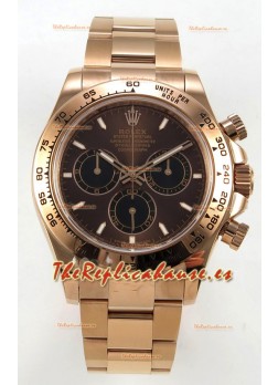 Reloj Rolex Daytona 126505 Oro rosa con esfera marrón y MVMNT con volante de inercia variable, superclon