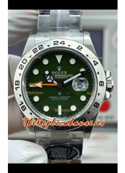 Reloj Rolex Explorer II Tree Hunter con esfera verde Superclon