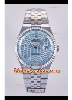Reloj Rolex Land-Dweller 127336 con esfera azul hielo tipo panal de abeja, 40 mm, superclon