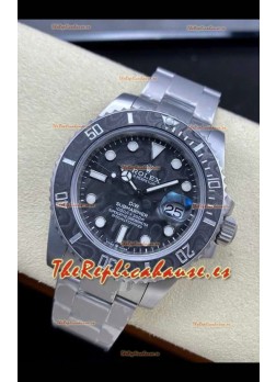 Rolex Submariner DiW Bisel/Esfera de Fibra de Carbono Arenada Movimiento de Muelle Libre Superclon