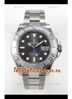 Reloj Rolex Yachtmaster de 40 mm con esfera gris, movimiento 3235 y esfera azul, superclon