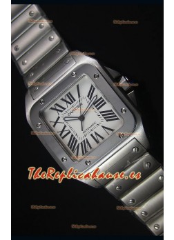 Cartier Santos 100 42MM Reloj Carcasa Suiza con Movimiento Japonés