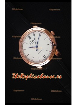 Glashuette Senator Excellence Dial color Crema, Caja de Oro Rosado Reloj Replica Suizo