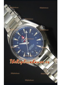 Omega Seamaster COAX GMT Reloj Suizo de Acero Inoxidable Dial Azul