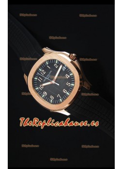 Patek Philippe Aquanaut Jumbo Rose Gold 1:1 Reloj Replica a Espejo Dial coloreado en Negro