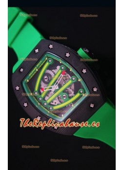 Richard Mille RM059 Yohan Blake Reloj Replica Suizo Caja en Carbón Forjado Bisel en Verde