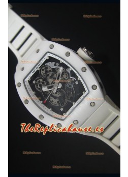 Richard Mille RM055 Reloj con Caja en Cerámica color Blanco con parte Interna del Bisel en color Blanco
