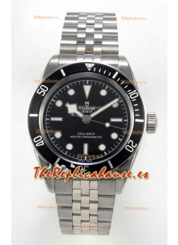 Reloj Tudor Black Bay 41 con esfera y bisel negros, réplica exacta del Jubilee