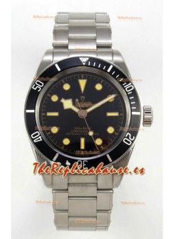 Reloj Tudor Black Bay 41 con esfera y bisel negros, réplica del Oyster Superclon