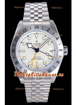 Reloj Tudor Black Bay PRO 79470-0004 GMT con esfera blanca y correa Jubilee, superclon