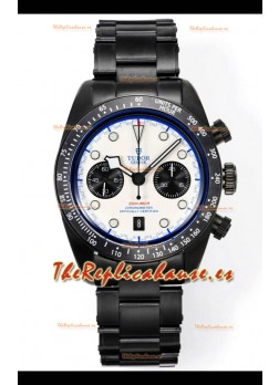 Reloj Tudor Heritage Black Bay Chrono con esfera blanca, réplica de alta calidad, 41 mm