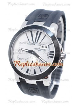 Ulysse Nardin Executive Dual Time Dial Blanco Black Strap Reloj