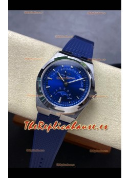 Reloj réplica suizo Vacheron Constantin Overseas True Moon Phase con caja de acero y esfera azul