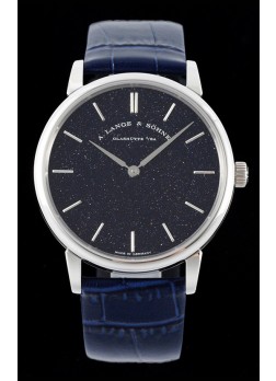 A.Lange & Sohne Saxonia Thin Reloj Réplica Suizo Caja De Acero Dial Azul